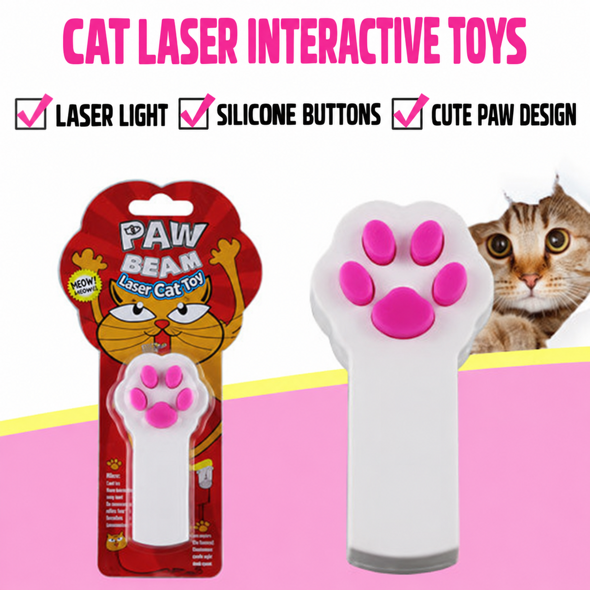 Paw-shaped cat laser toy package and loose toy [Latest English correction for original 13]