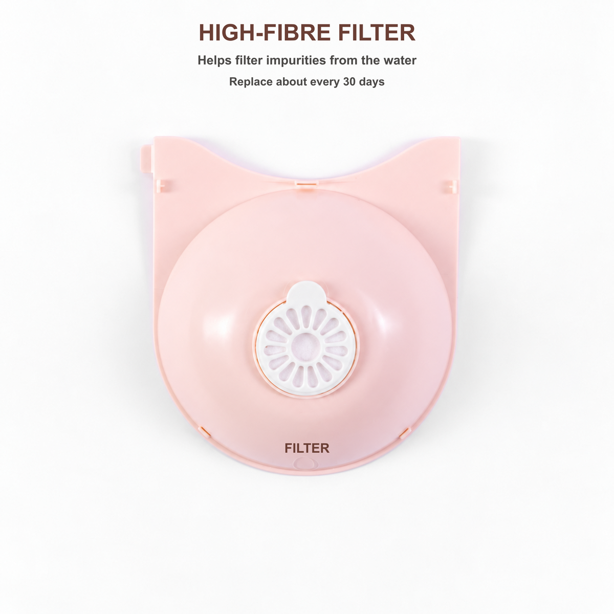 AIWO pet water fountain and feeder pink replacement filter with 30-day replacement guidance [Filter v3]