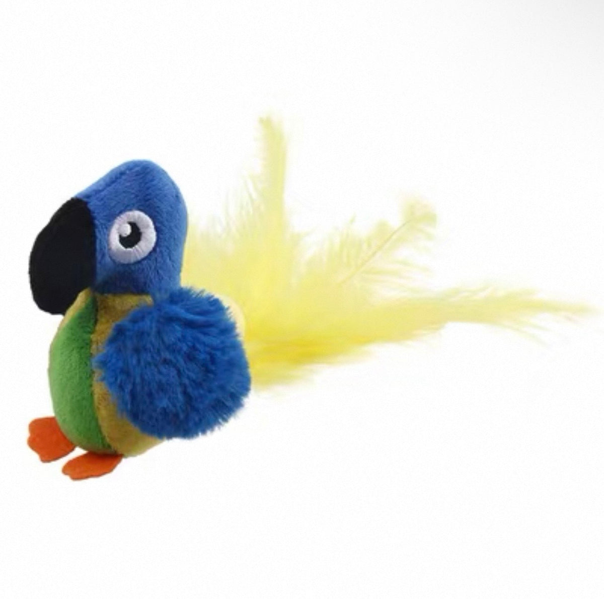 GiGwi Blue Parrot sound-emitting plush cat toy