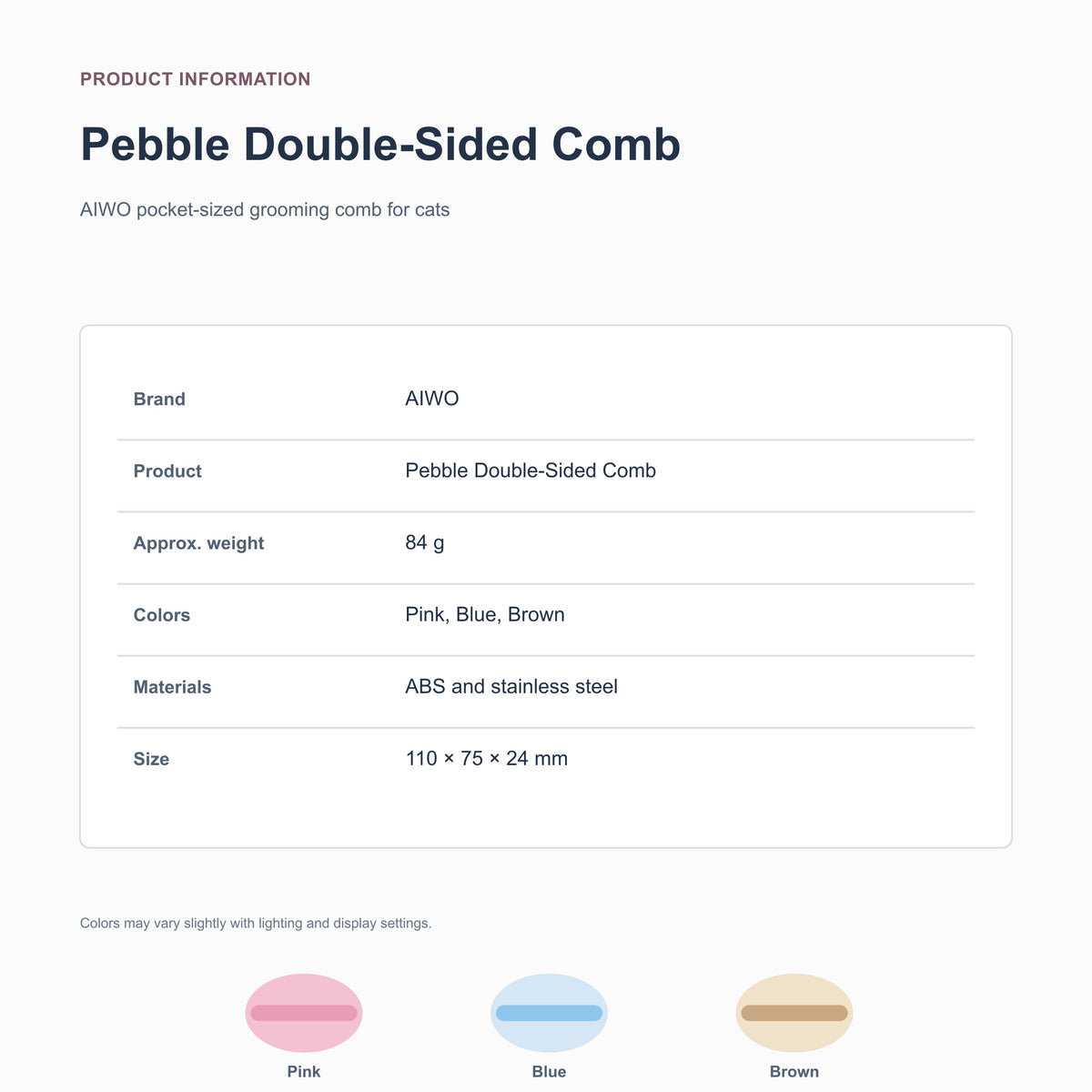 Aiwo pebble double-sided cat comb product information, colors and size [Gallery: Shared]