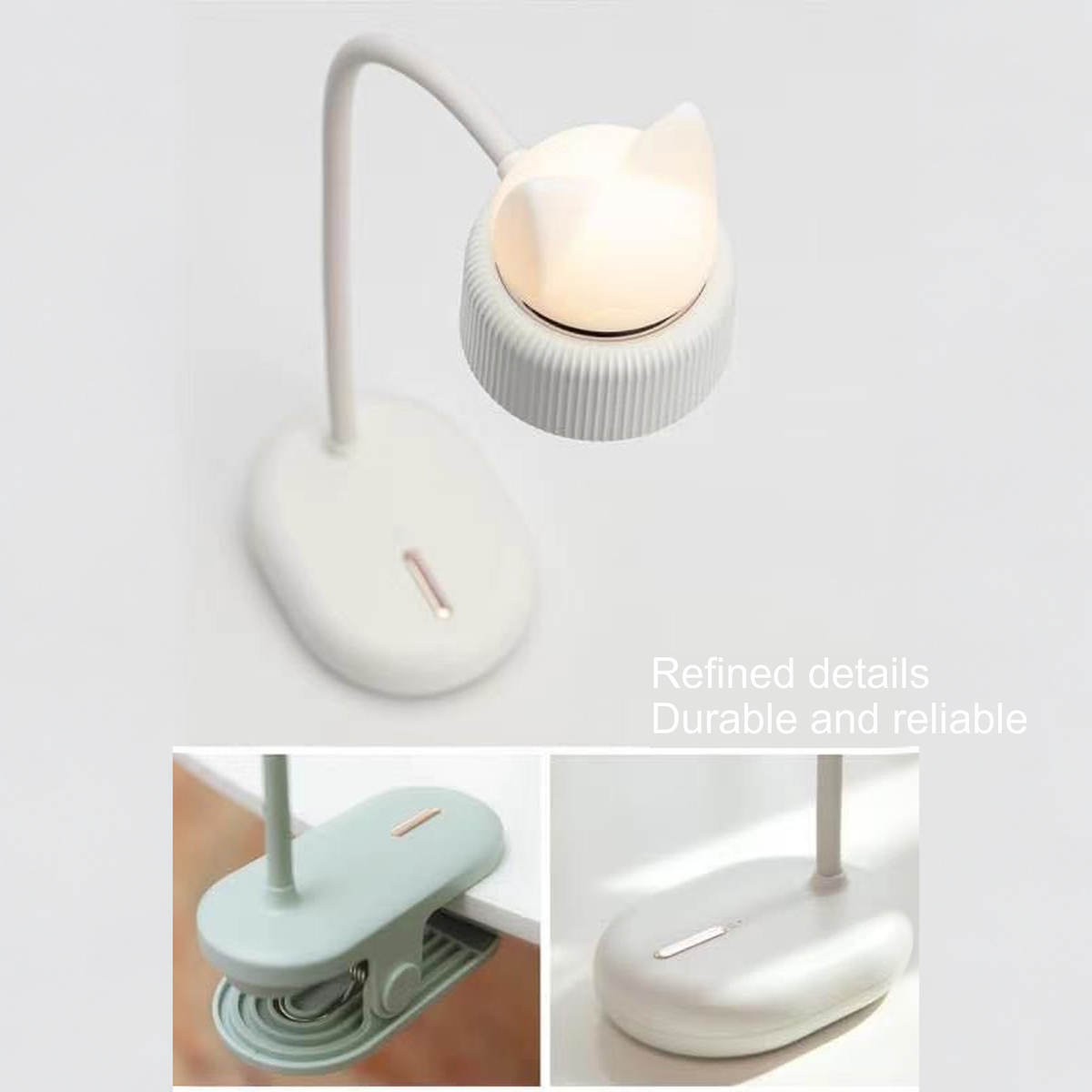 Cat-shaped lamp stable base and pop-up switch detail