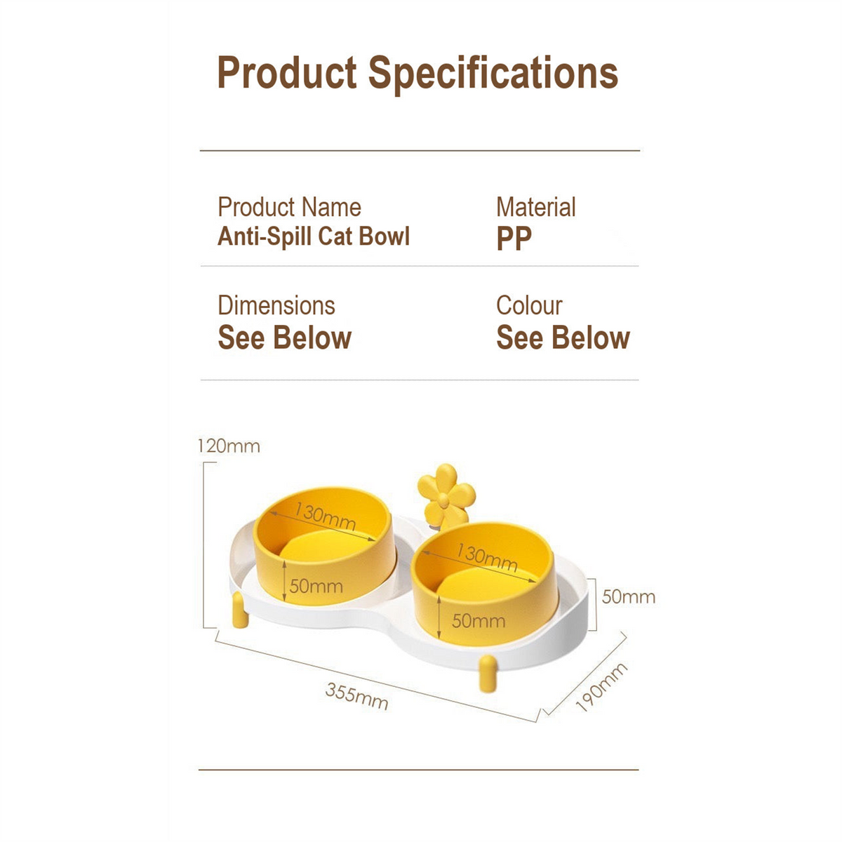 Anti-Spill Pet Bowls, Dual-Use Set