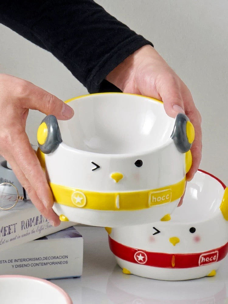 Hip-Hop Penguin Ceramic Pet Bowl