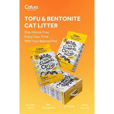 CATURE Bentonite & Tofu Clumping Cat Litter Pellet 14L/5.6kg
