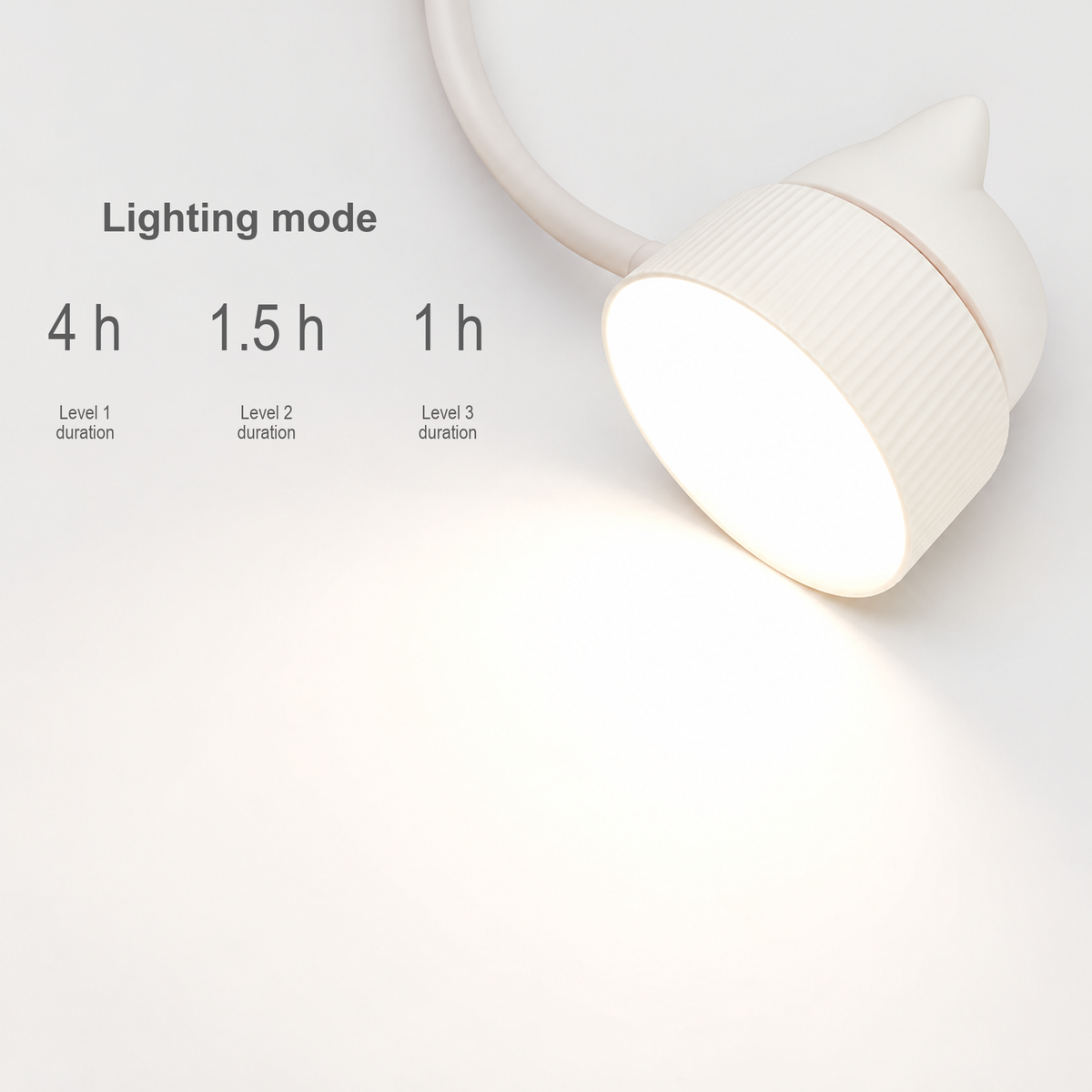 Cat-shaped lamp lighting mode with selectable duration levels