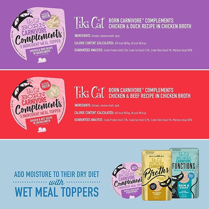 Tiki Cat® Born Carnivore® Complements Variety Pack Cat Meal Toppers （10ct）