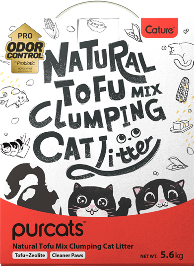CATURE Natural Tofu Mix Clumping Tofu+Zeolite  5.6 KG (2BAGS)