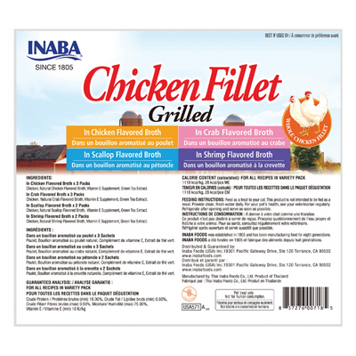 INABA Cat Grilled Fillets - Chicken Fillet Variety Pack（10packs）