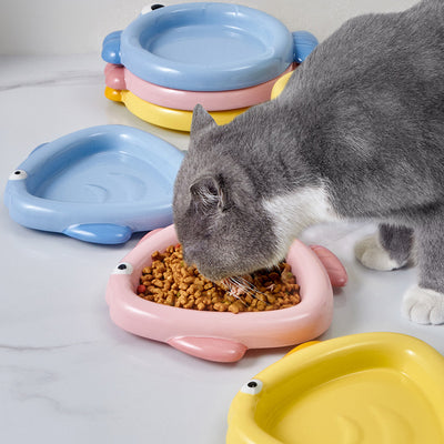 Colorful Ceramic Fish-Shaped Pet Plates