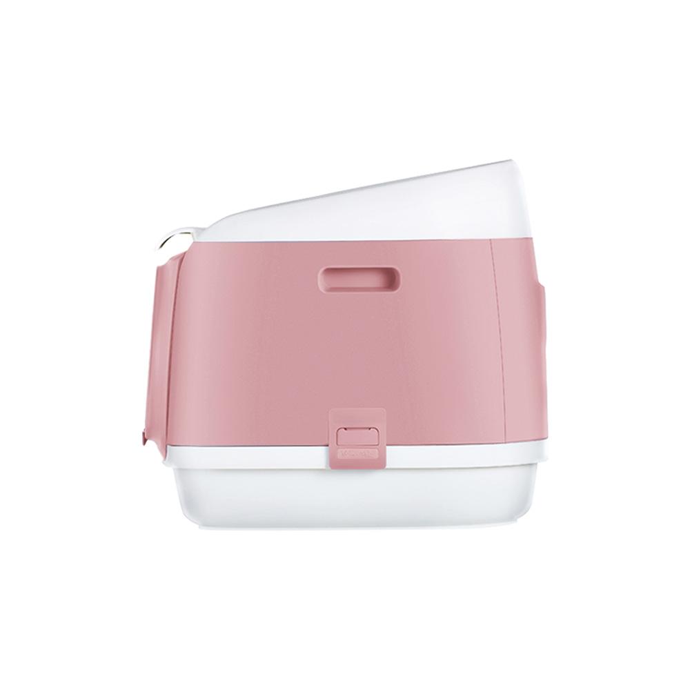 PAKEWAY TOMCAT CAT LITTER BOX FULLY ENCLOSED KITTY TRAY TOILET ODOR CONTROL BASIN LARGE - PINK