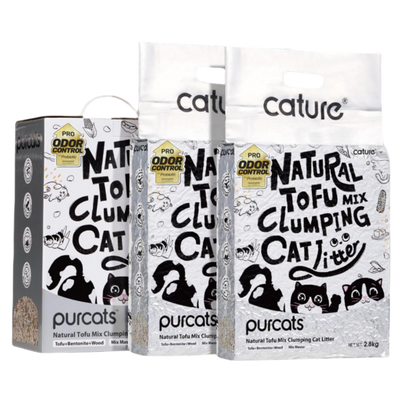 CATURE Natural Tofu Mix Clumping Tofu+Bentonite+Wood 5.6 KG (2BAGS)