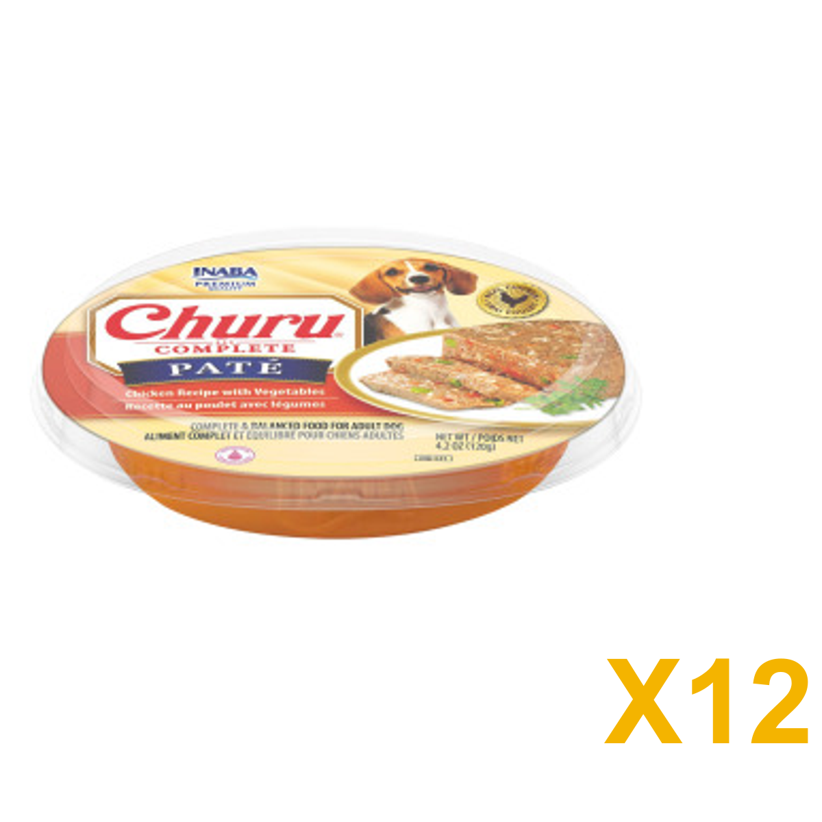 INABA INABA DOG Churu COMPLETE PATE (Chicken/Veg) - 120 g 12 Pack (12 × 120 g) X12 quantity-marked product image