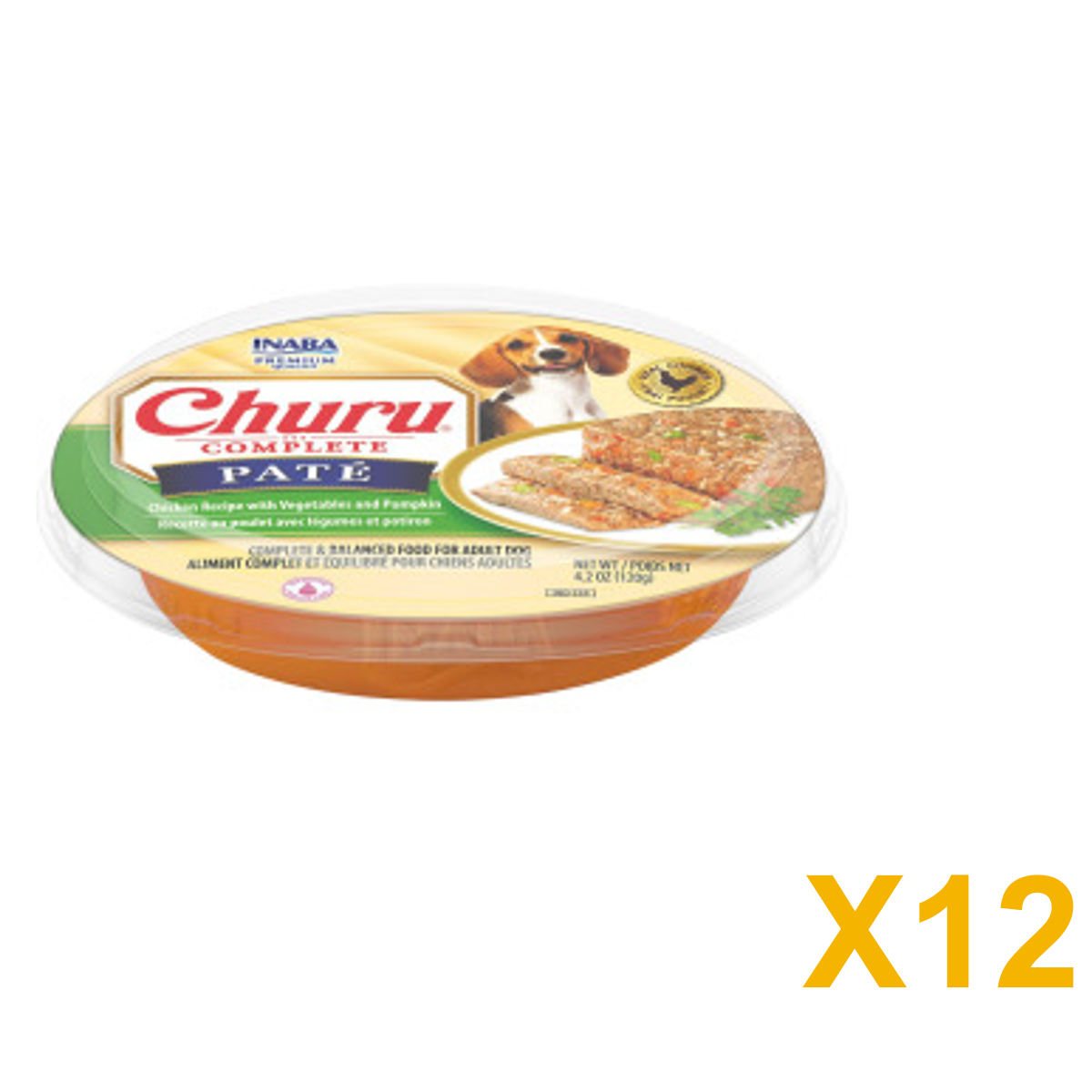 INABA INABA DOG Churu COMPLETE PATE (Chic/Veg & Pumpkin) - 120 g 12 Pack (12 × 120 g) X12 quantity-marked product image