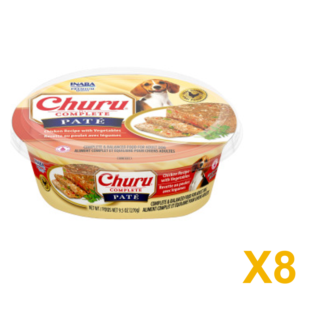 INABA INABA DOG Churu COMPLETE PATE (Chicken/Veg) - 270 g 8 Pack (8 × 270 g) X8 quantity-marked product image