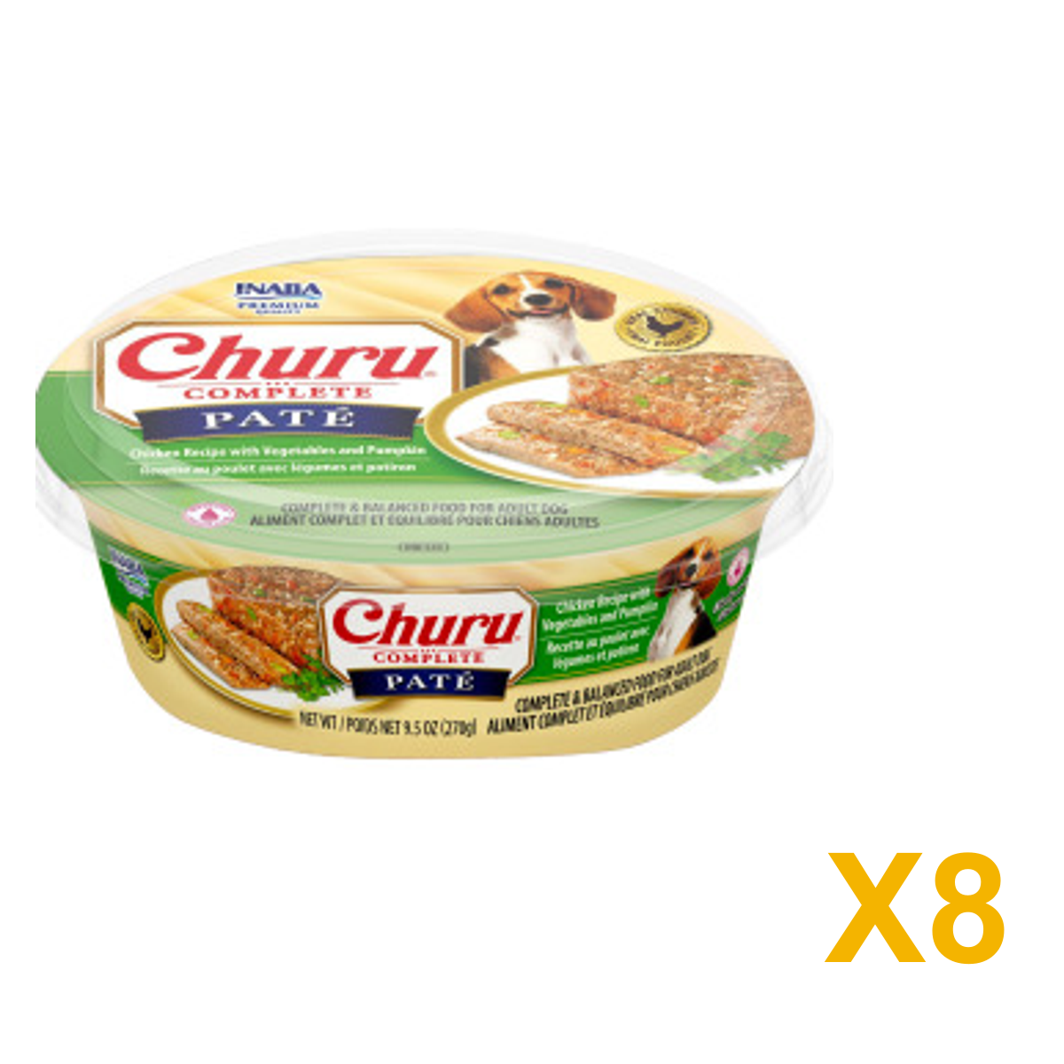 INABA INABA DOG Churu COMPLETE PATE (Chic/Veg & Pumpkin) - 270 g 8 Pack (8 × 270 g) X8 quantity-marked product image
