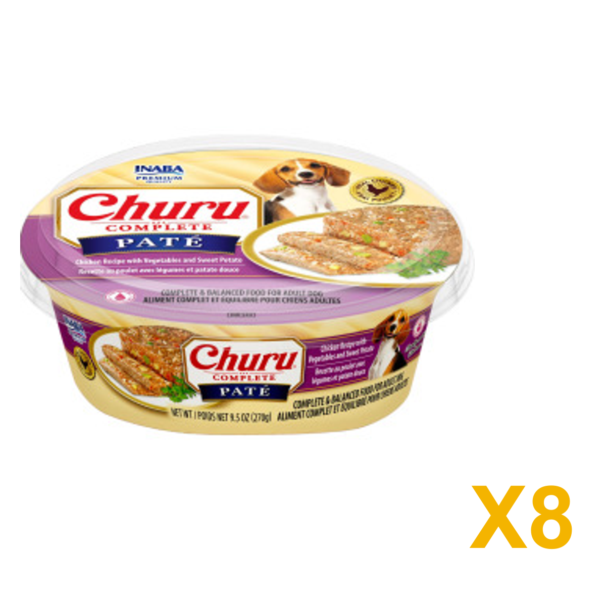 INABA INABA DOG Churu COMPLETE PATE (Chic/Veg & Sweet Pot) - 270 g 8 Pack (8 × 270 g) X8 quantity-marked product image