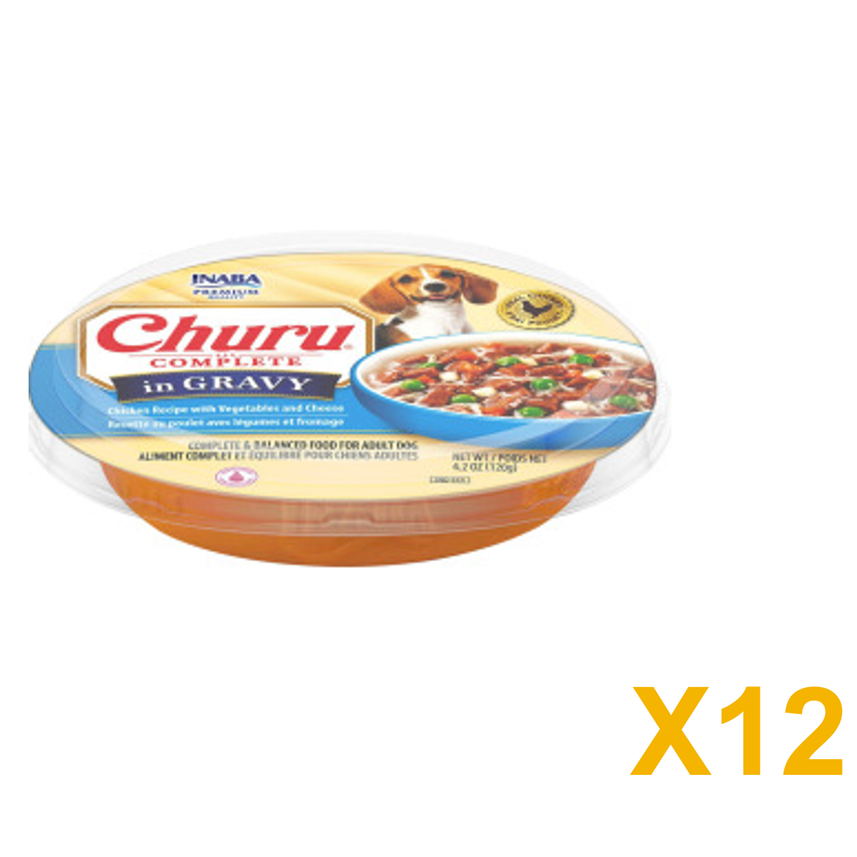 INABA INABA DOG Churu COMPLETE GRAVY (Chic/Veg & Cheese) - 120 g 12 Pack (12 × 120 g) X12 quantity-marked product image