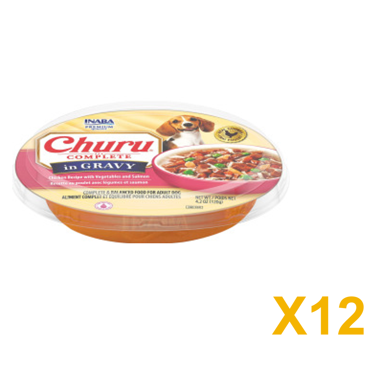 INABA INABA DOG Churu COMPLETE GRAVY (Chic/Veg & Salmon) - 120 g 12 Pack (12 × 120 g) X12 quantity-marked product image