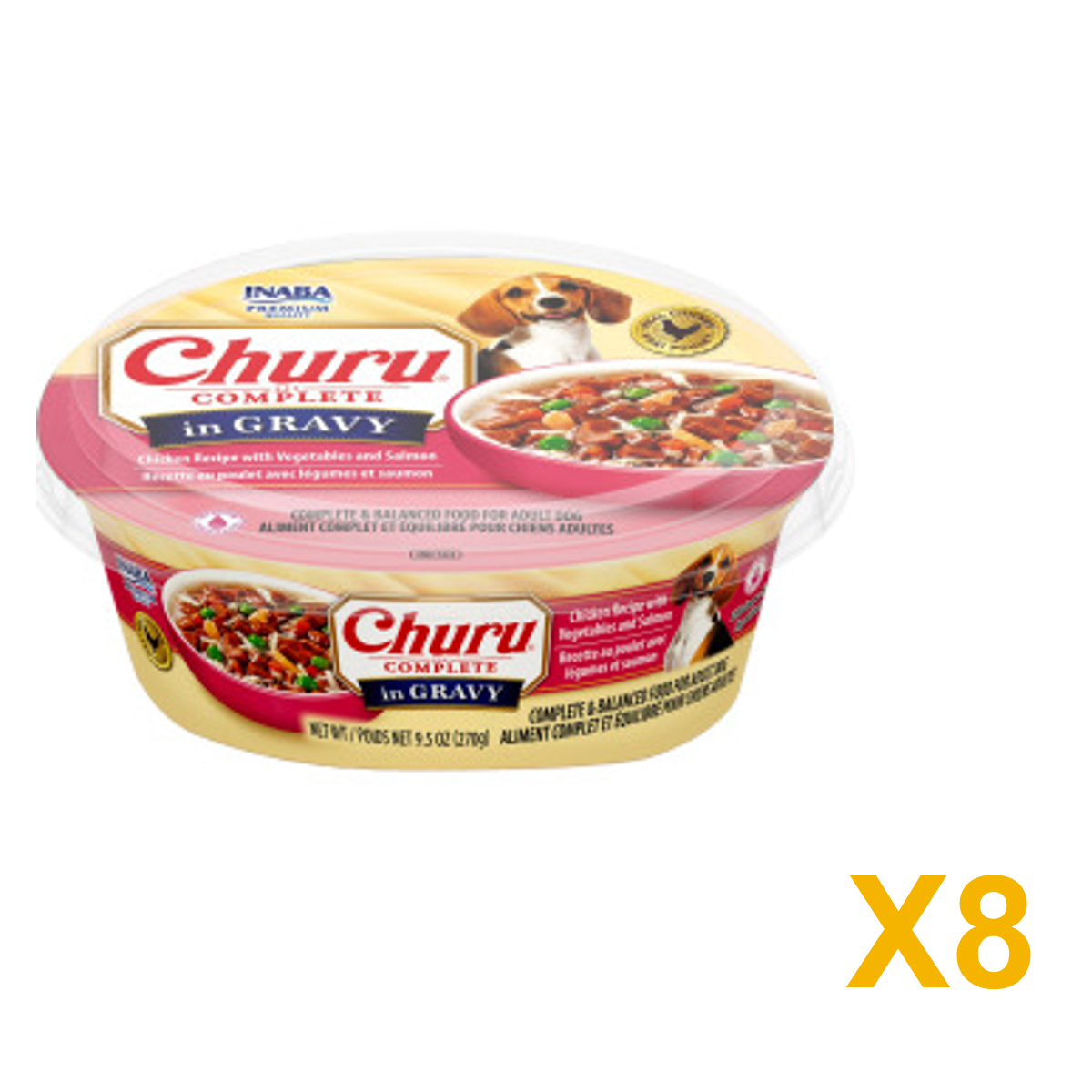 INABA INABA DOG Churu COMPLETE GRAVY (Chic/Veg & Salmon) - 270 g 8 Pack (8 × 270 g) X8 quantity-marked product image