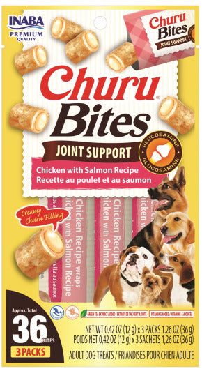 INABA INABA DOG Churu BITES JOINT SUPPORT (Chicken & Salmon) 1 Pack (36 g) current Canpet package