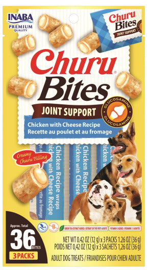 INABA INABA DOG Churu BITES JOINT SUPPORT (Chicken & Cheese) 1 Pack (36 g) current Canpet package
