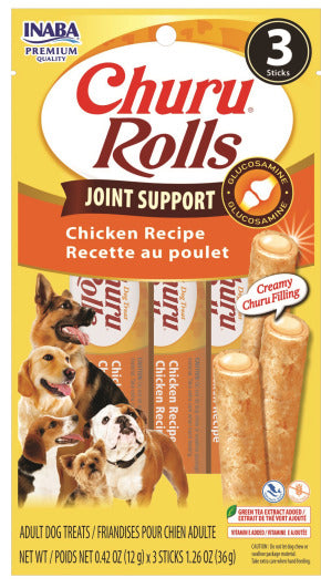INABA INABA DOG Churu ROLLS JOINT SUPPORT (Chicken) 1 Pack (36 g) current Canpet package