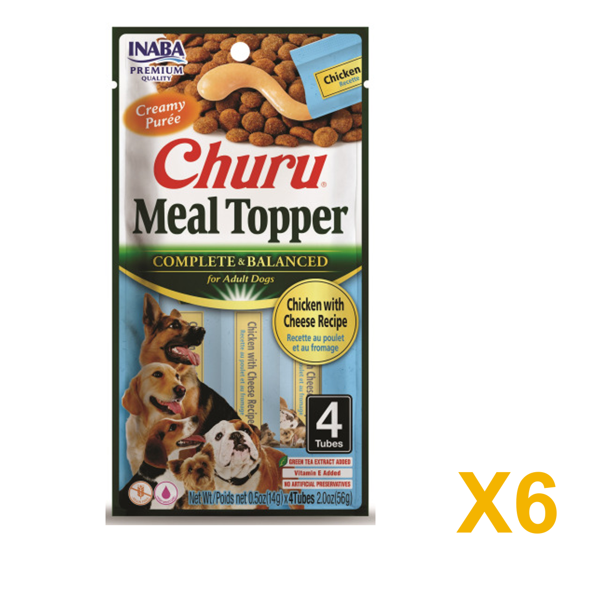 INABA INABA DOG Churu MEAL TOPPER (Chicken with Cheese) 6 Pack (6 × 56 g) X6 quantity-marked product image