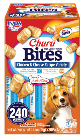 INABA INABA DOG Churu Bites 20 PACK (Chicken & Cheese) 1 Pack (240 g) current Canpet package