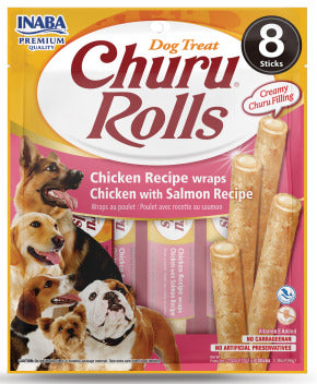 INABA INABA DOG Churu ROLLS (Chicken with Salmon) 1 Pack (96 g) current Canpet package