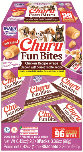 INABA INABA DOG FUN BITES (Chicken with Sweet Potato) 1 Pack (96 g) current Canpet package