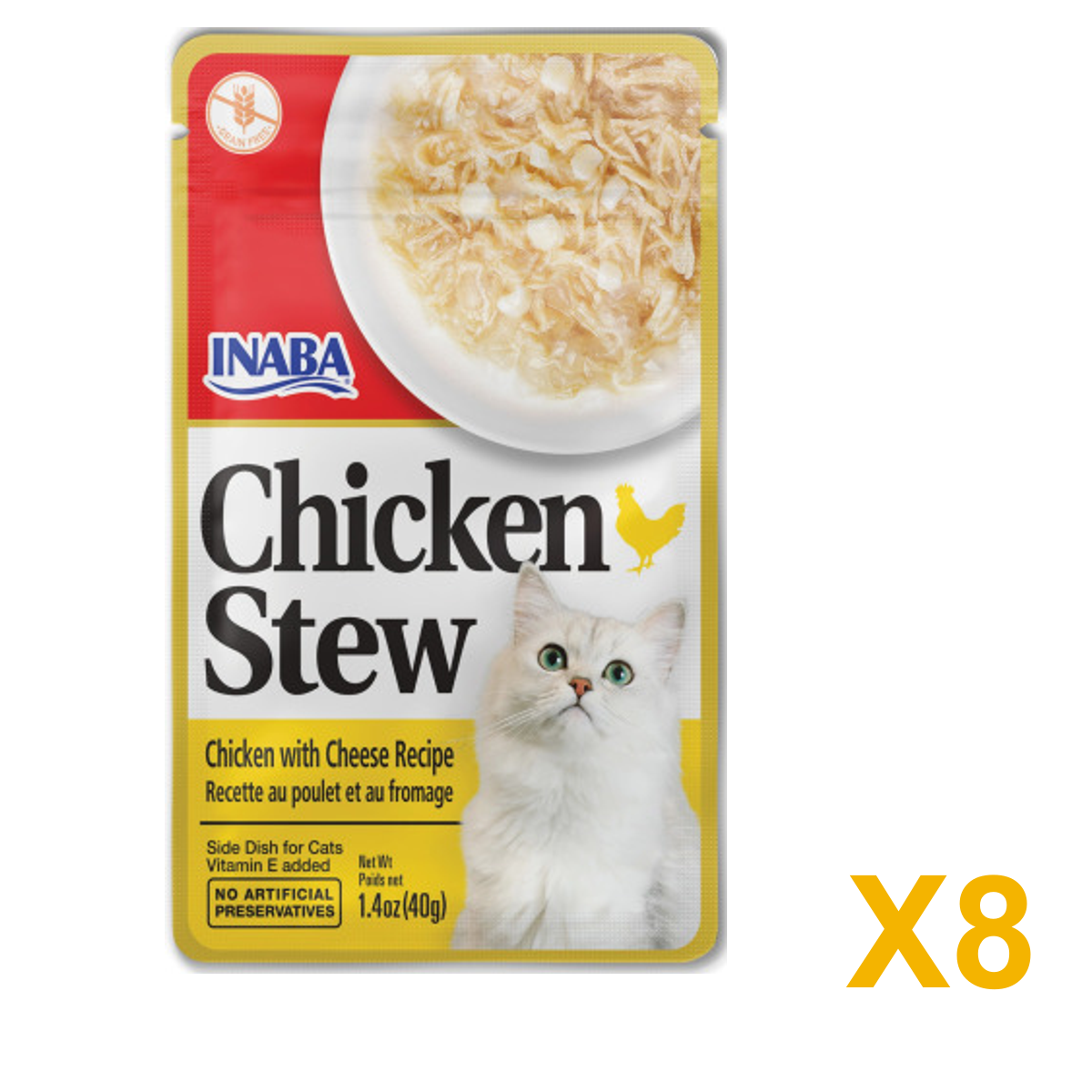 INABA INABA CAT Chicken STEW (Chicken with Cheese) 8 Pack (8 × 40 g) X8 quantity-marked product image
