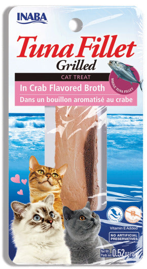 INABA INABA CAT GRILLED FILLETS (Tuna in Crab Broth) 1 Pack (1 Fillet) current Canpet package