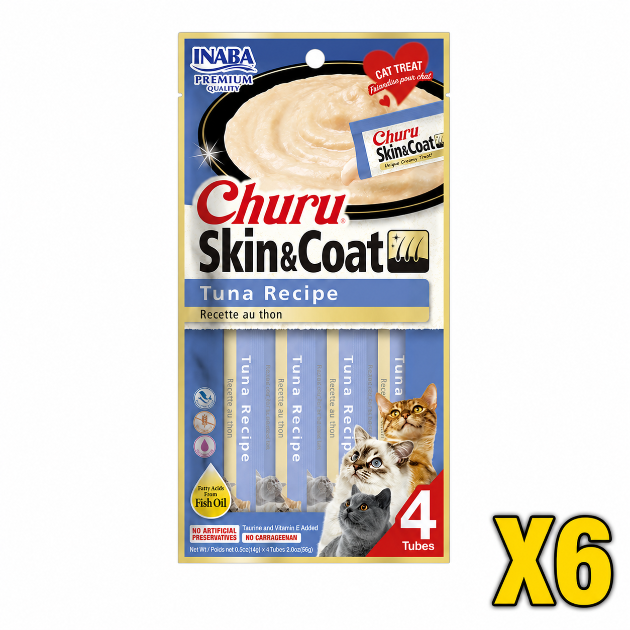 INABA Inaba CAT Churu SKIN & COAT (Tuna) 6 Pack (24 Tubes) X6 quantity-marked product image