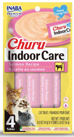 INABA INABA CAT Churu INDOOR CARE (Salmon) 1 Pack (4 Tubes) current Canpet package