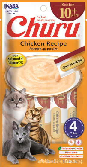 INABA INABA Cat SENIOR 10+ CHURU (Chicken) 1 Pack (56 g) current Canpet package