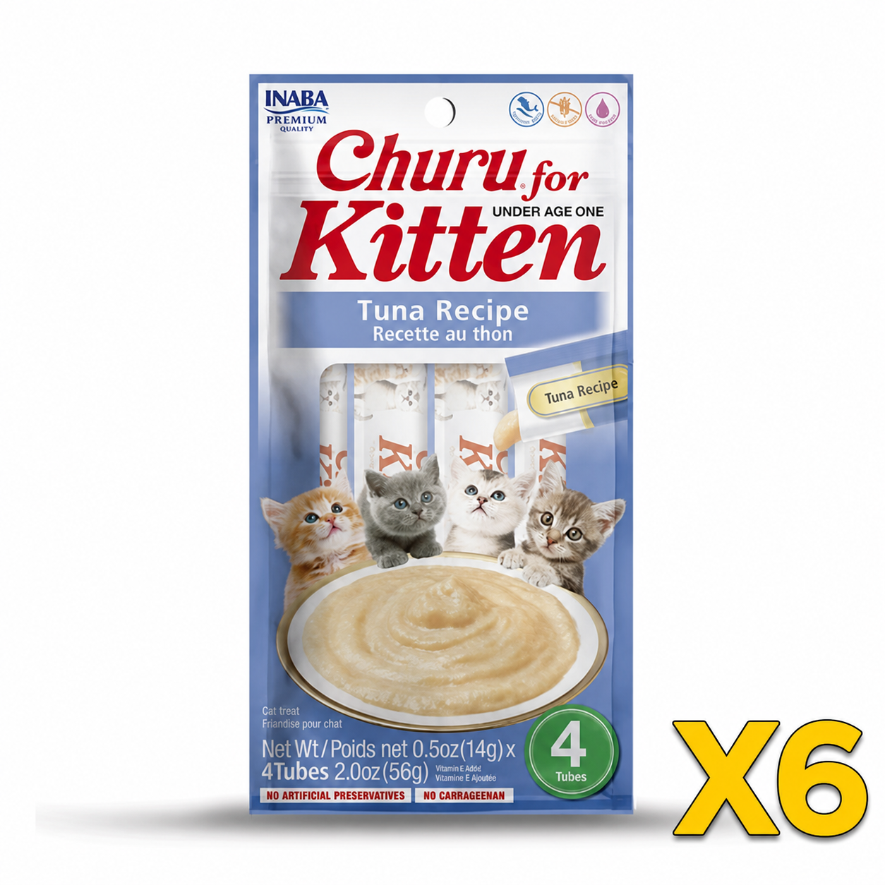 INABA Inaba KITTEN CHURU (Tuna) 6 Pack (24 Tubes) X6 quantity-marked product image