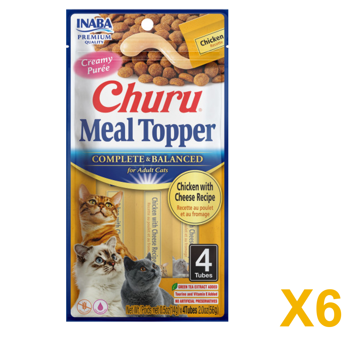 INABA INABA CAT Churu MEAL TOPPER (Chicken with Cheese) 6 Pack (6 × 56 g) X6 quantity-marked product image