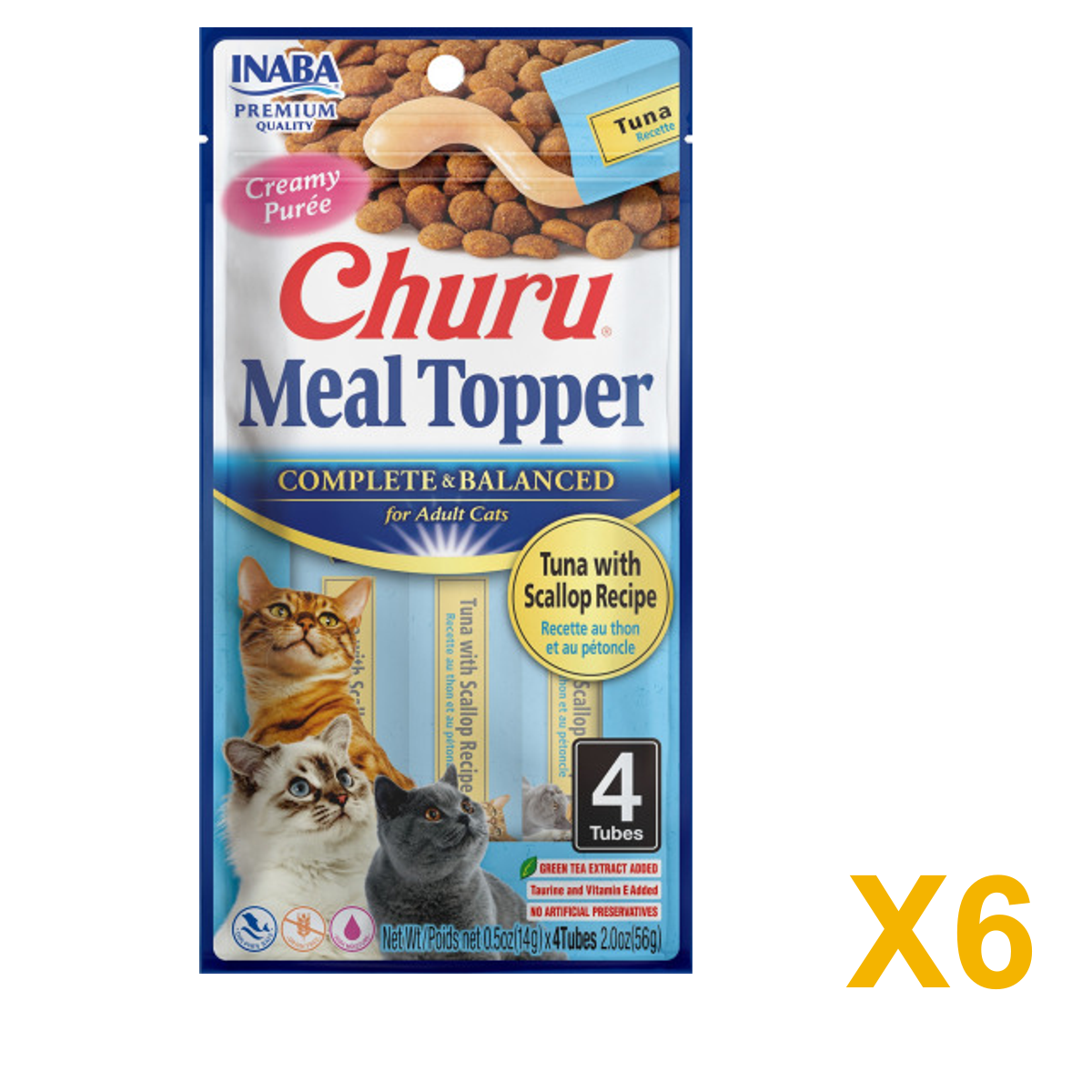INABA INABA CAT Churu MEAL TOPPER (Tuna with Scallop) 6 Pack (6 × 56 g) X6 quantity-marked product image