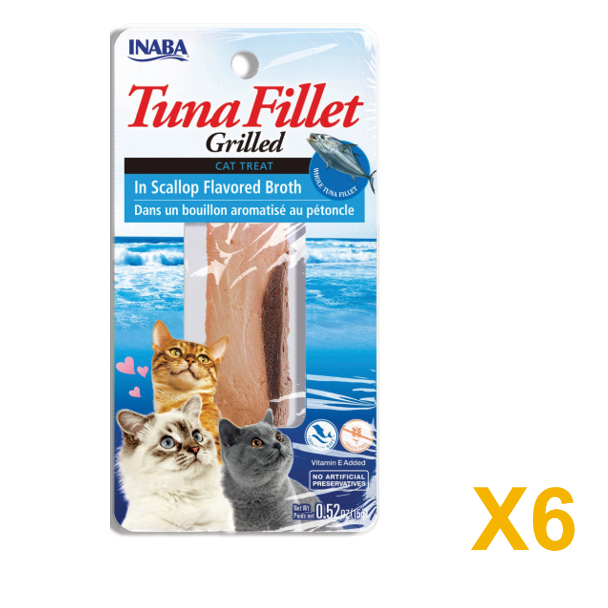 INABA INABA CAT GRILLED FILLETS (Tuna in Scallop Broth) 6 Pack (6 Fillets) X6 quantity-marked product image