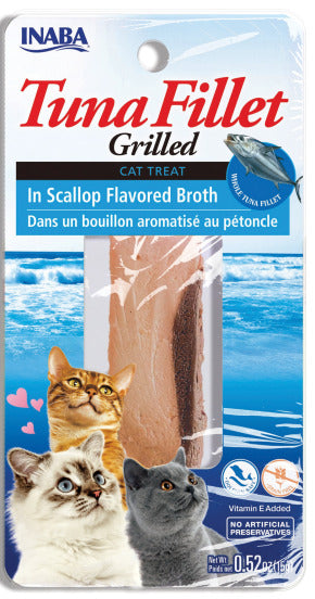 INABA INABA CAT GRILLED FILLETS (Tuna in Scallop Broth) 1 Pack (1 Fillet) current Canpet package