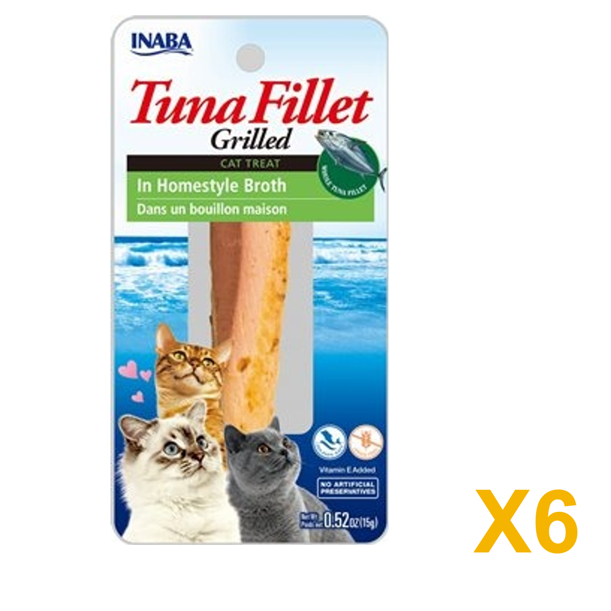 INABA INABA CAT GRILLED FILLETS (Tuna in Homestyle Broth) 6 Pack (6 Fillets) X6 quantity-marked product image
