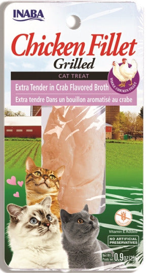 INABA INABA CAT GRILLED FILLETS (Extra Tender Chick in Crab) 1 Pack (1 Fillet) current Canpet package