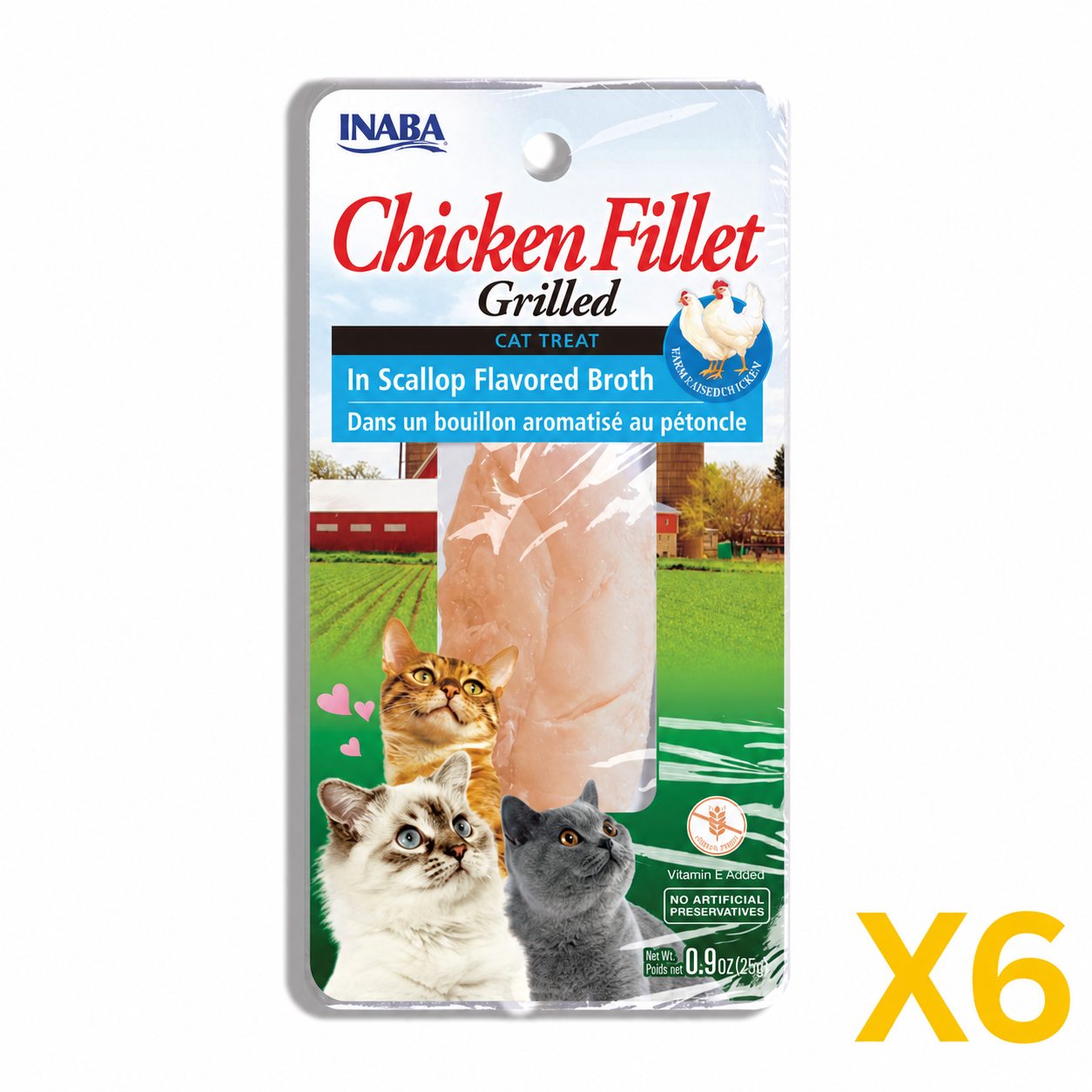 INABA Inaba CAT GRILLED FILLETS (Chicken in Scallop Broth) 6 Pack (6 Fillets) X6 quantity-marked product image