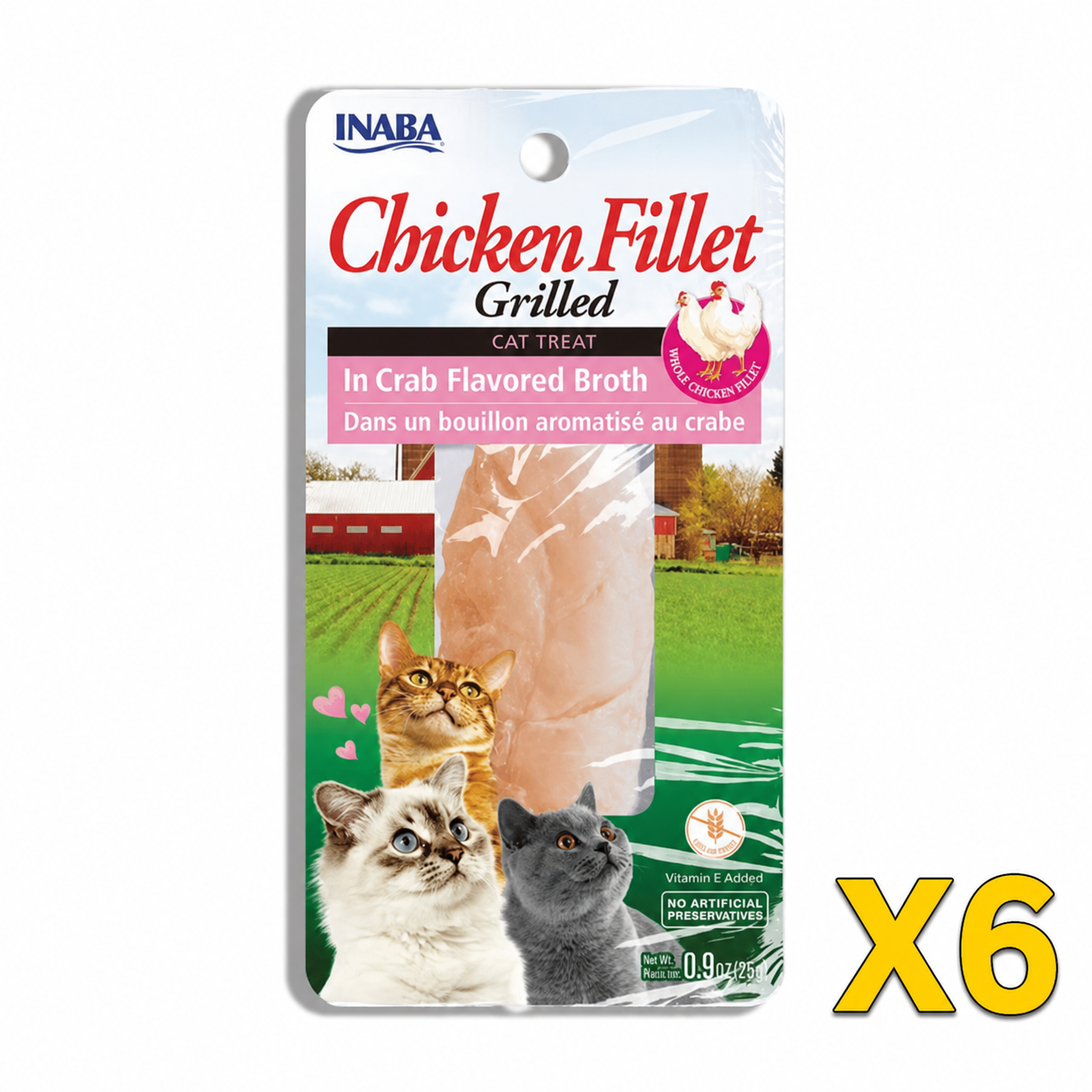 INABA Inaba CAT GRILLED FILLETS (Chicken in Crab Broth) 6 Pack (6 Fillets) X6 quantity-marked product image