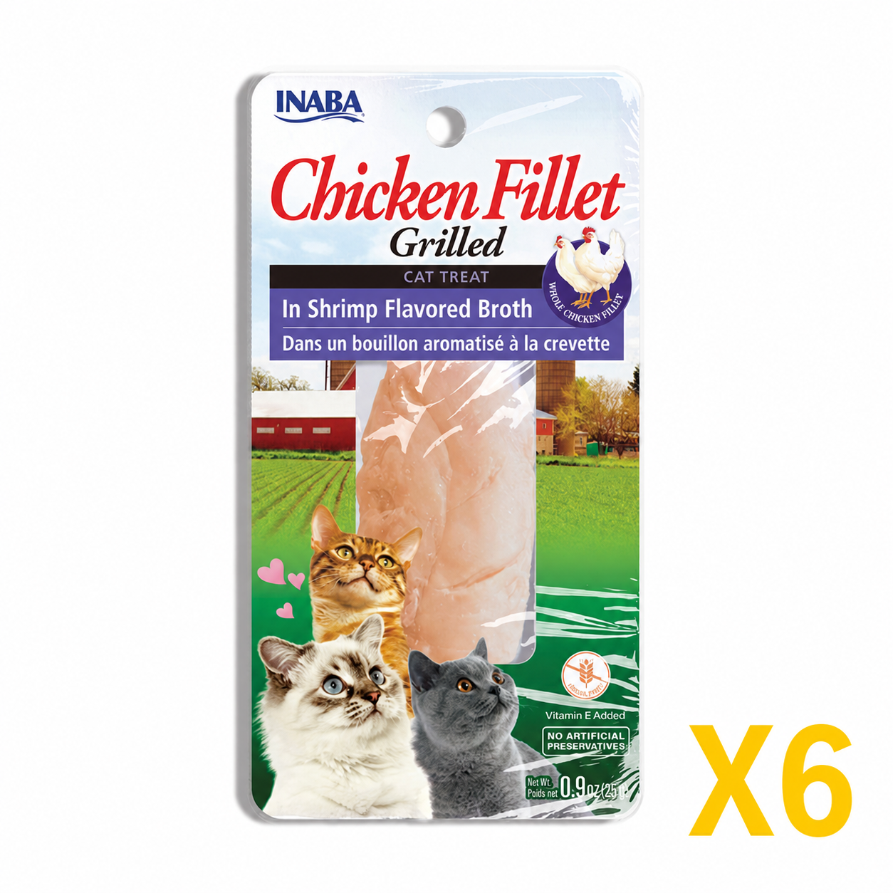 INABA Inaba CAT GRILLED FILLETS (Chicken in Shrimp Broth) 6 Pack (6 Fillets) X6 quantity-marked product image