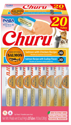 INABA INABA CAT Churu Purees 20 PACK (Salmon & Scallop) 1 Pack (280 g) current Canpet package
