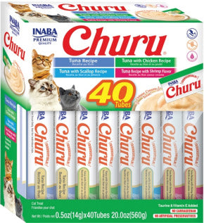 INABA INABA CAT Churu Purees 40 PACK (Tuna & Seafood) 1 Pack (560 g) current Canpet package