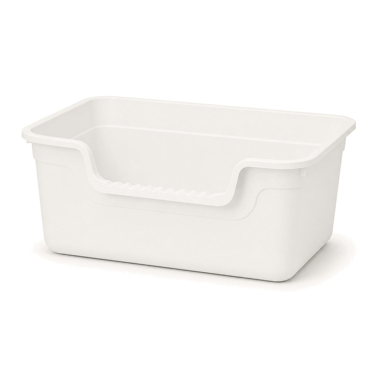 58 cm Extra-Large Ivory White open anti-splash cat litter box SKU image [Gallery: Extra-Large / Ivory White]