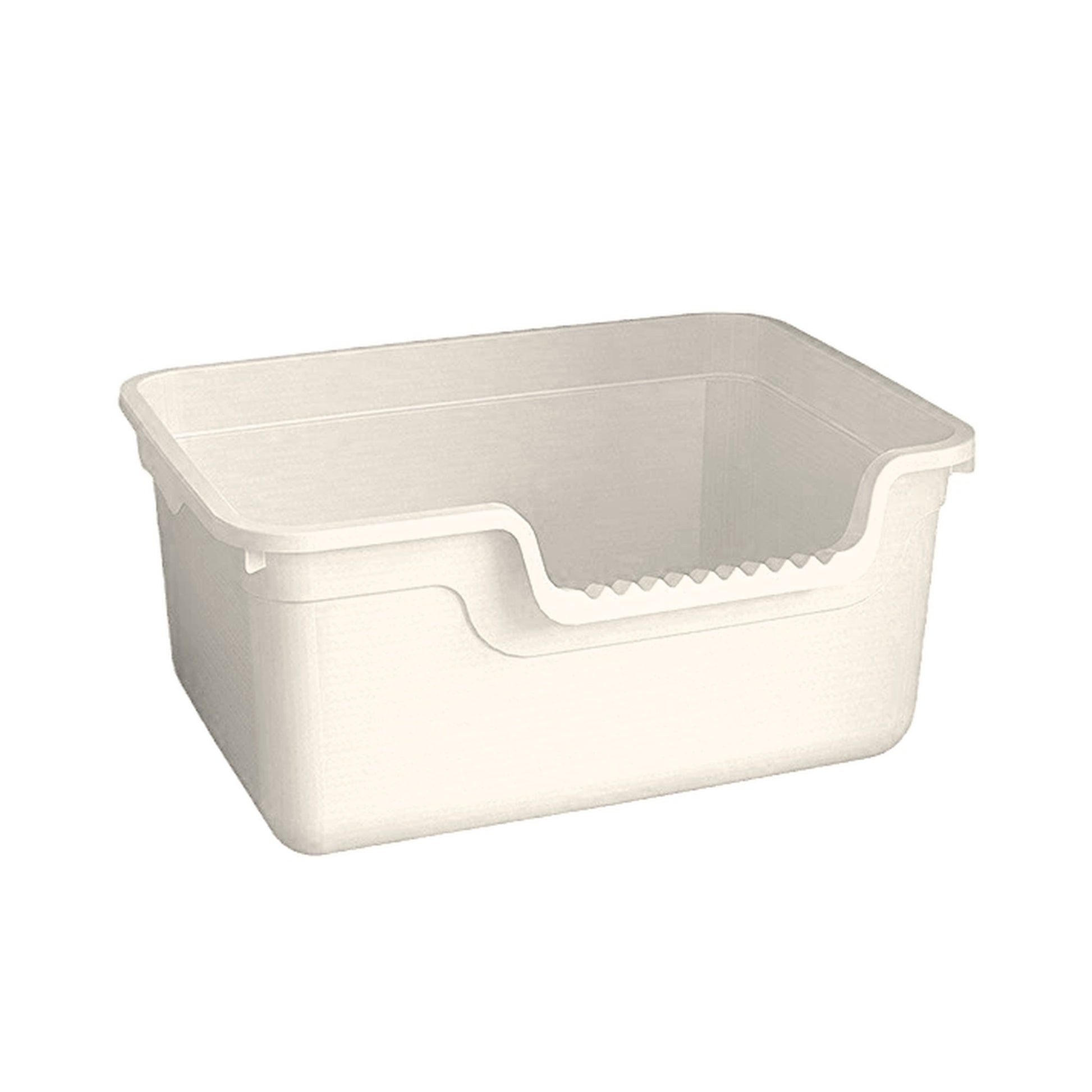 48.5 cm Large Ivory White open anti-splash cat litter box SKU image [Gallery: Large / Ivory White]