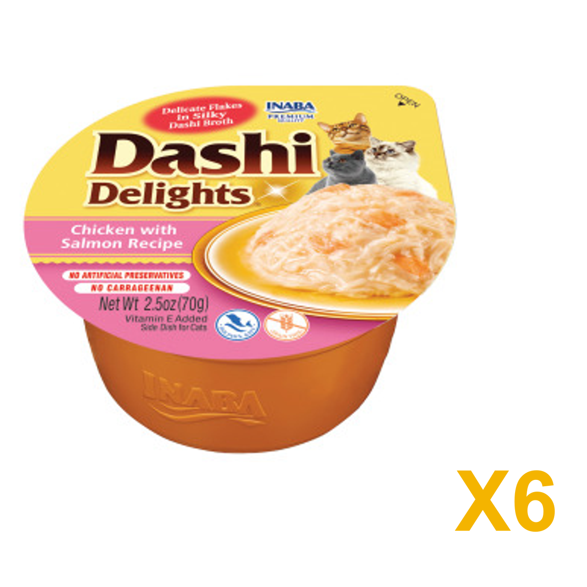 INABA INABA CAT DASHI DELIGHTS (Chicken with Salmon) 6 Pack (6 × 70 g) X6 quantity-marked product image